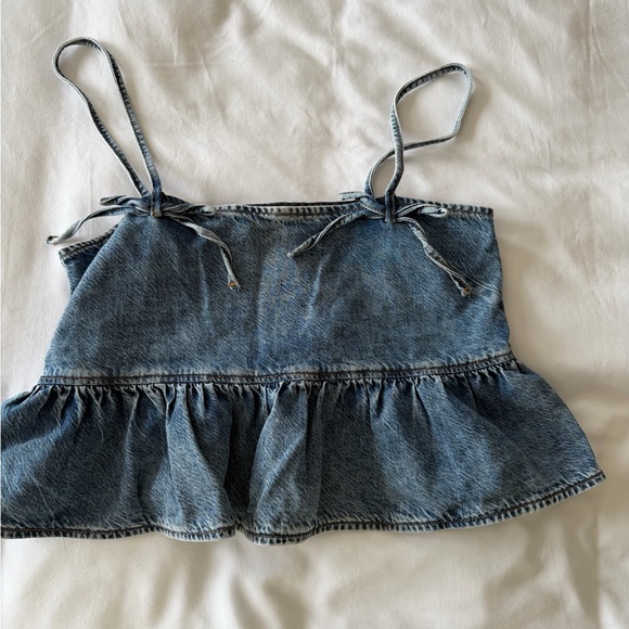 Ganni Tops - Ganni Denim Crop Top baby doll